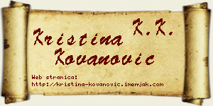 Kristina Kovanović vizit kartica